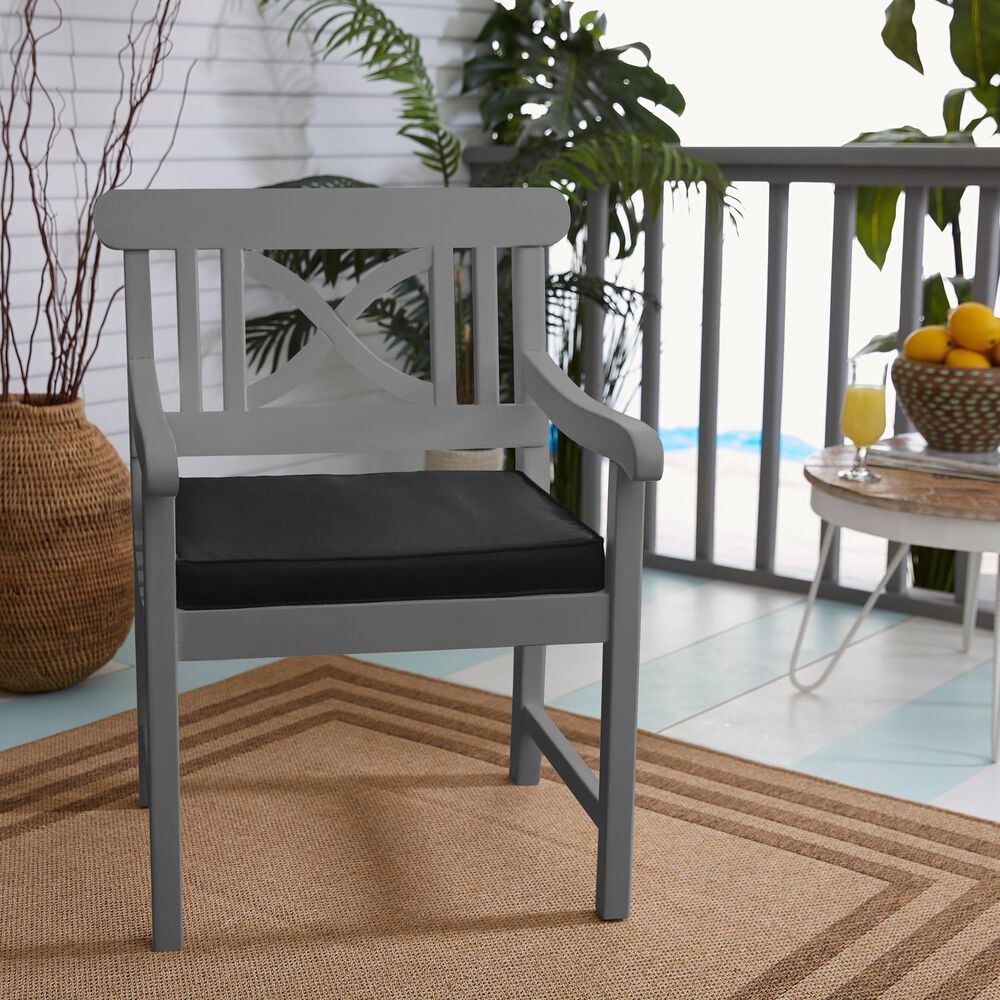 Sorra Home Sunbrella 19" Chair Pad in Canvas Black (Set of 2), , large