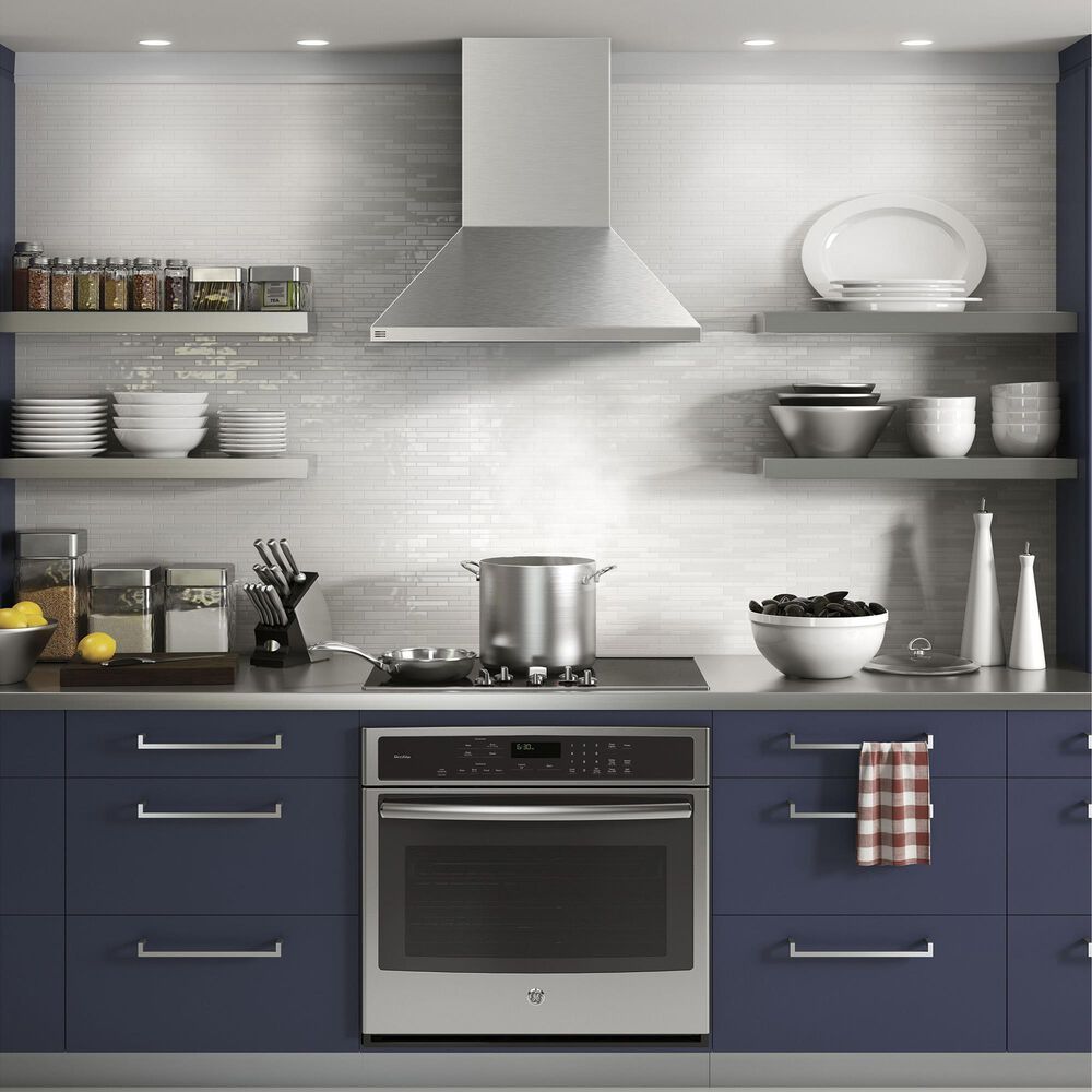 GE Profile 30" Wall-Mount Range Hood with Clean Air Sensing in Stainless Steel, , large