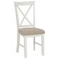 Linon Home Decor Jane Side Chair with Light Tan Cushion in Vanilla White, , large