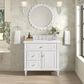 James Martin Vanities Lorelai 36" Single Vanity in Bright White with 3 cm White Zeus Quartz Top, , large