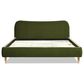 Jennifer Taylor Home Roman Queen Platform Bed with Olive Green Upholstered in Natural Whitewashed, , large