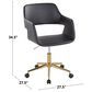 LumiSource Margarite Swivel Task Chair with Brown Faux Leather Cushion in Chrome, , large