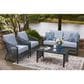 Ashley Bridges Beach 4-Piece Patio Conversation Set in Gray, , large