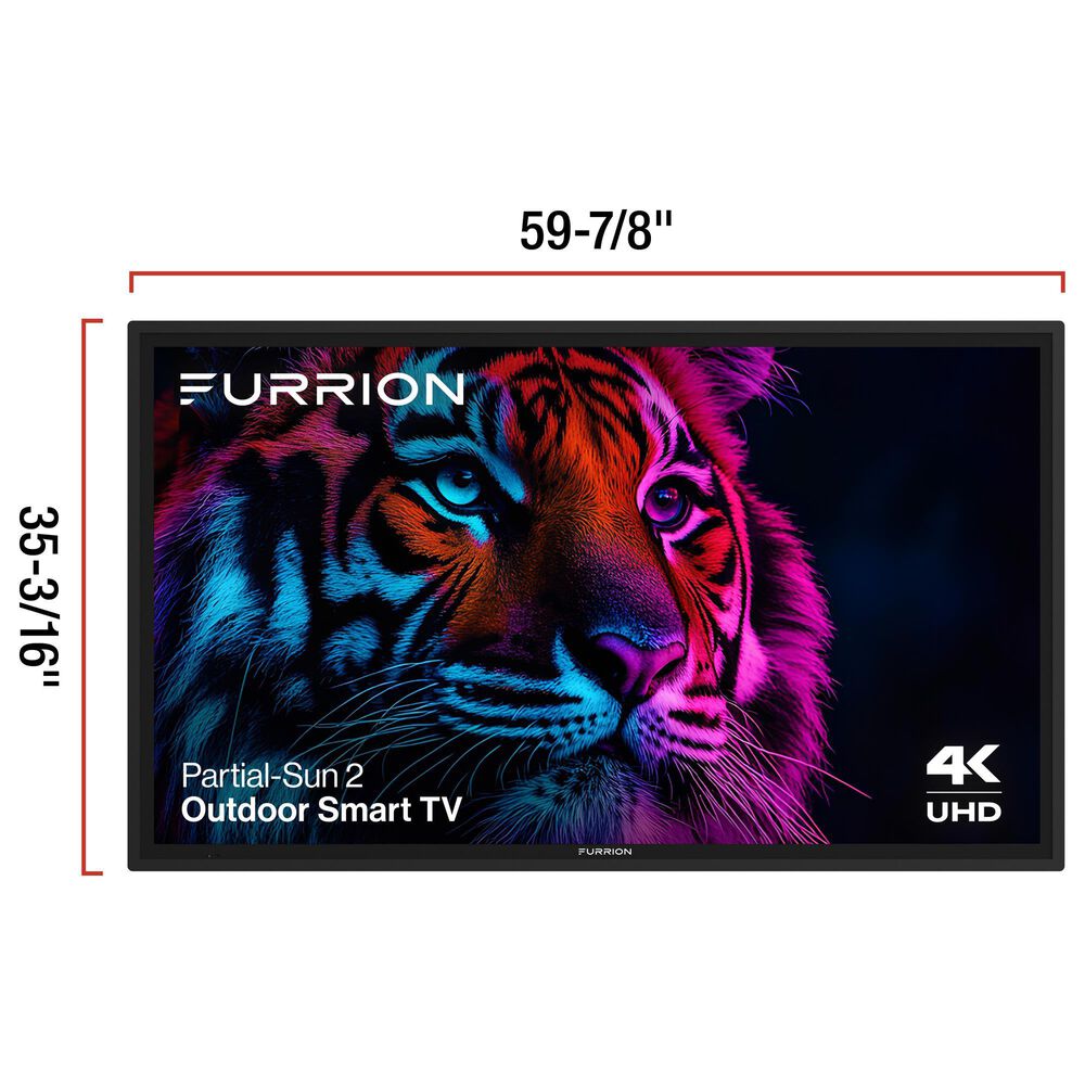 Furrion Aurora 65" Class Partial Sun 2 Outdoor 4K UHD LED TV in Black - Smart TV, , large