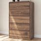 Ashley Fortlorn 5-Drawer Chest in Walnut Brown, , large