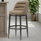 Armen Living Eunice Swivel Bar Height Stool with Mushroom Brown Upholstery in Antique Pewter, , large