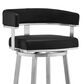 Blue River Lorin 30" Swivel Bar Stool with Black Cushion in Stainless Steel, , large
