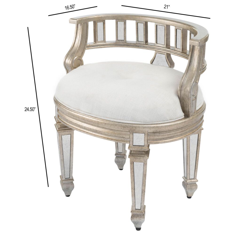 Butler Rebecca Vanity Stool in Silver, , large