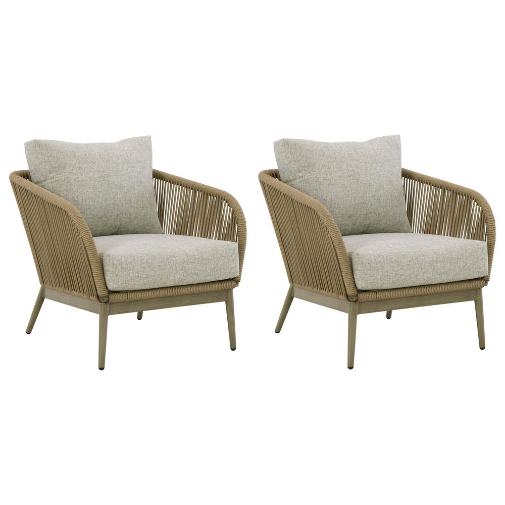 Ashley Swiss Valley Patio Lounge Chair in Beige &#40;Set of 2&#41;, , large