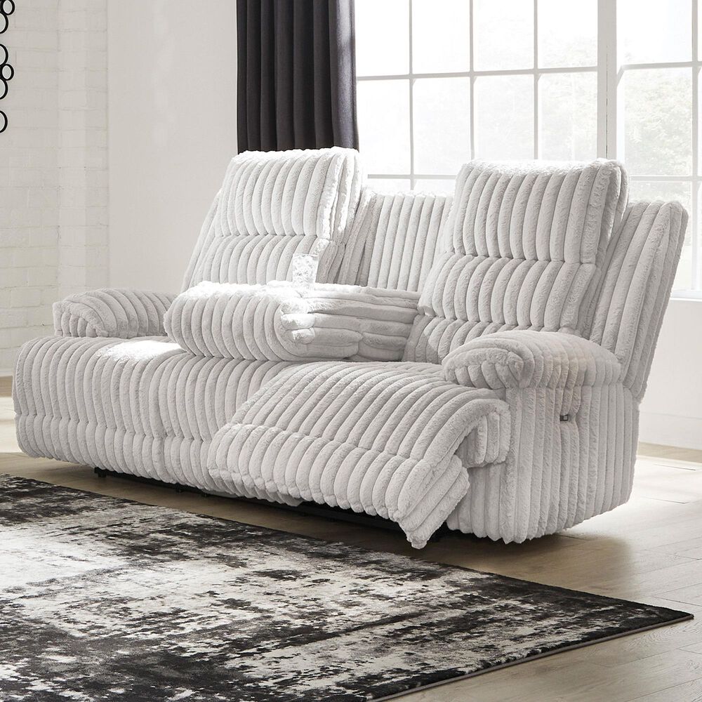 Ashley Rhines Falls Power Reclining Sofa in Alloy, , large