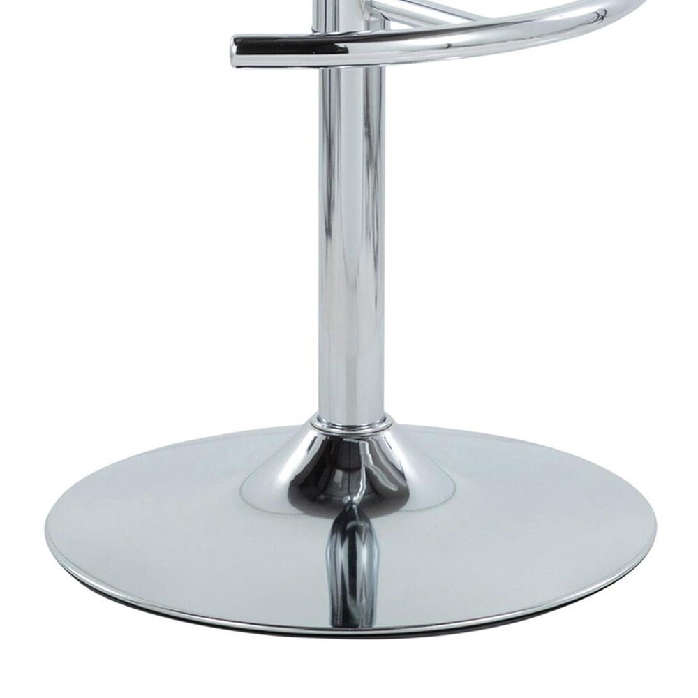 LumiSource Grotto Swivel Adjustable Bar Stool with White Faux Leather Upholstery in Chrome (Set of 2), , large