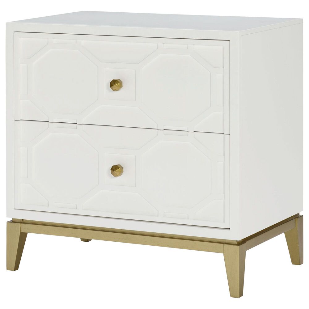 Legacy Classic Chelsea 2 Drawer Night Stand in White and Gold, , large