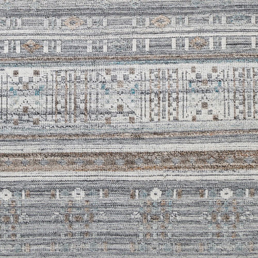Surya Pompei White, Black, Metallic Silver, Medium Gray, Light Gray, Brown and Sky Blue 10&#39; x 14&#39; Area Rug, , large