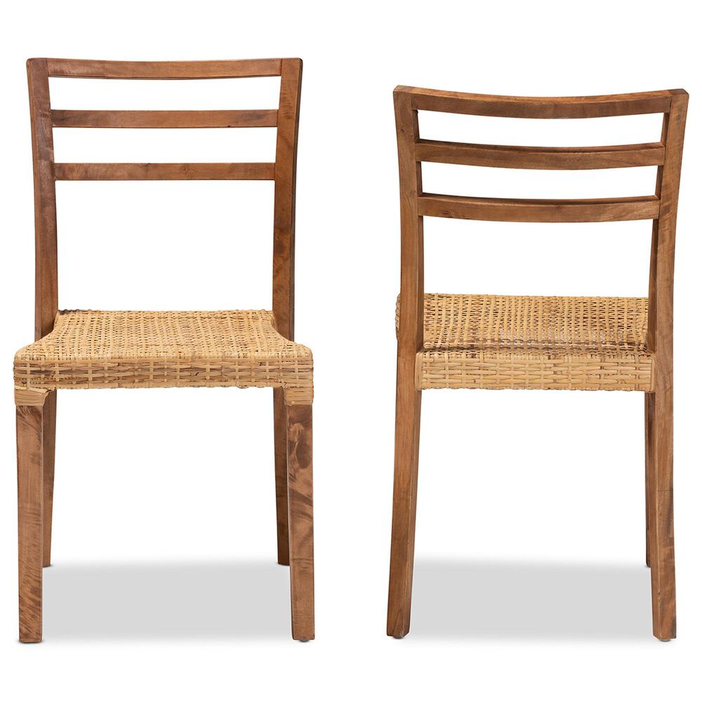 Baxton Studio Arthur Side Chair in Walnut Brown (Set of 2), , large