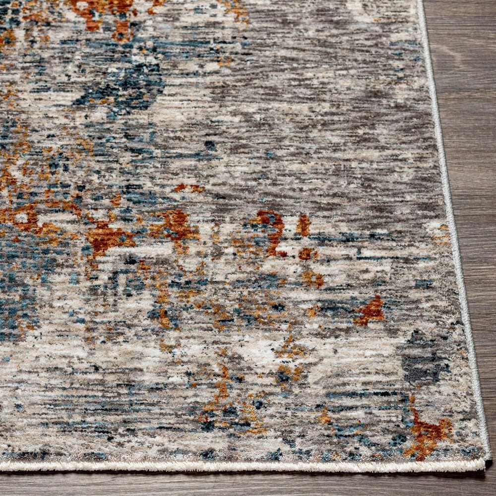 Surya Cardiff CDF-2305 Medium Gray, Light Blue, Mustard, Dark Blue, Dusty Pink and Rust 5&#39; x 7&#39;5&quot; Area Rug, , large