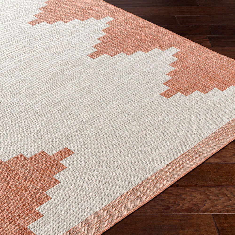 Surya Eagean EAG-2436 Rust, Ivory, Dusty Pink and Dusty Coral 4&#39;3&quot; x 5&#39;11&quot; Indoor/Outdoor Area Rug, , large