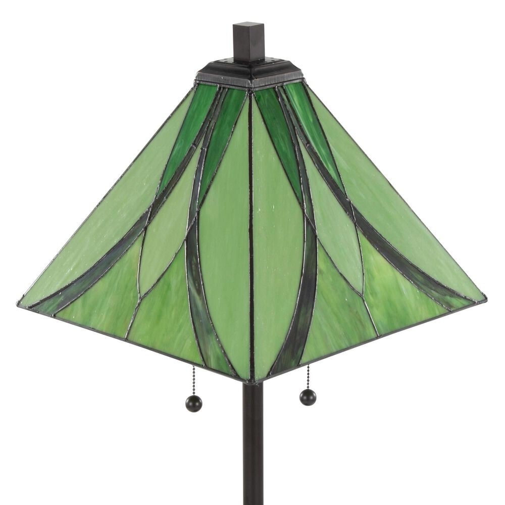 LumiSource Ren Table Lamp with Green Glass Shade in Oil Rubbed Bronze, , large