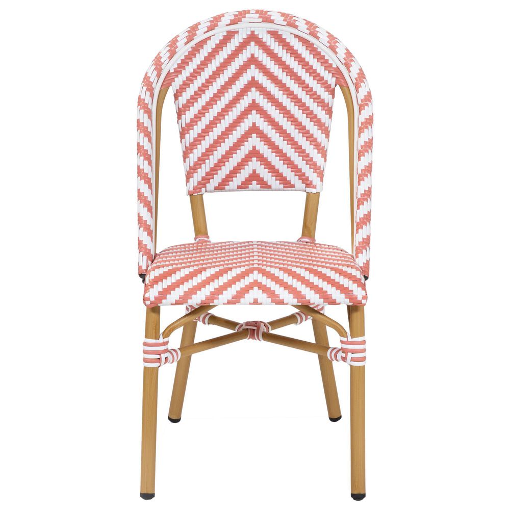 Furniture of America Lam Patio Dining Chair in Pink/White, , large