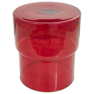 Maple and Jade Glass Modern Accent End Table in Red, , large