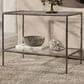 Furniture of America Lalia End Table with Tempered Glass Top and Open Storage Shelf in Gun Metal, , large