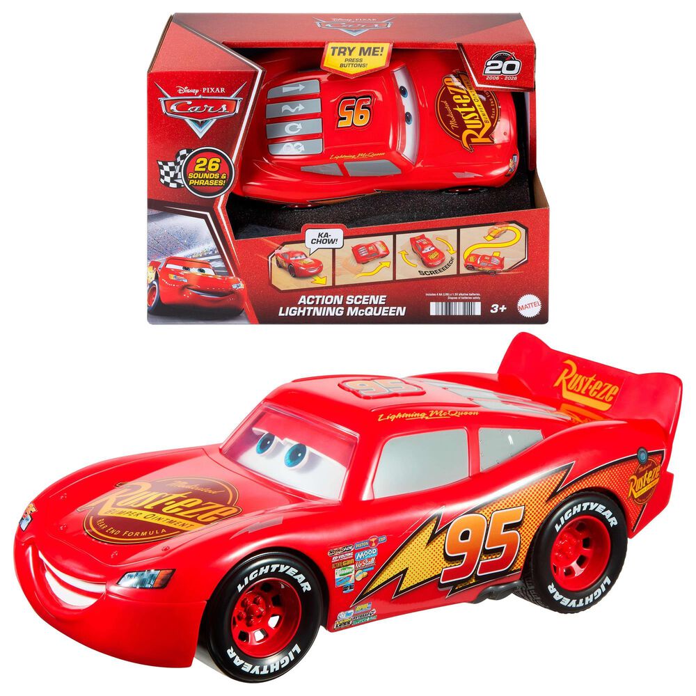 Disney Cars Lightning McQueen Toy Vehicle with Sound Effects, , large