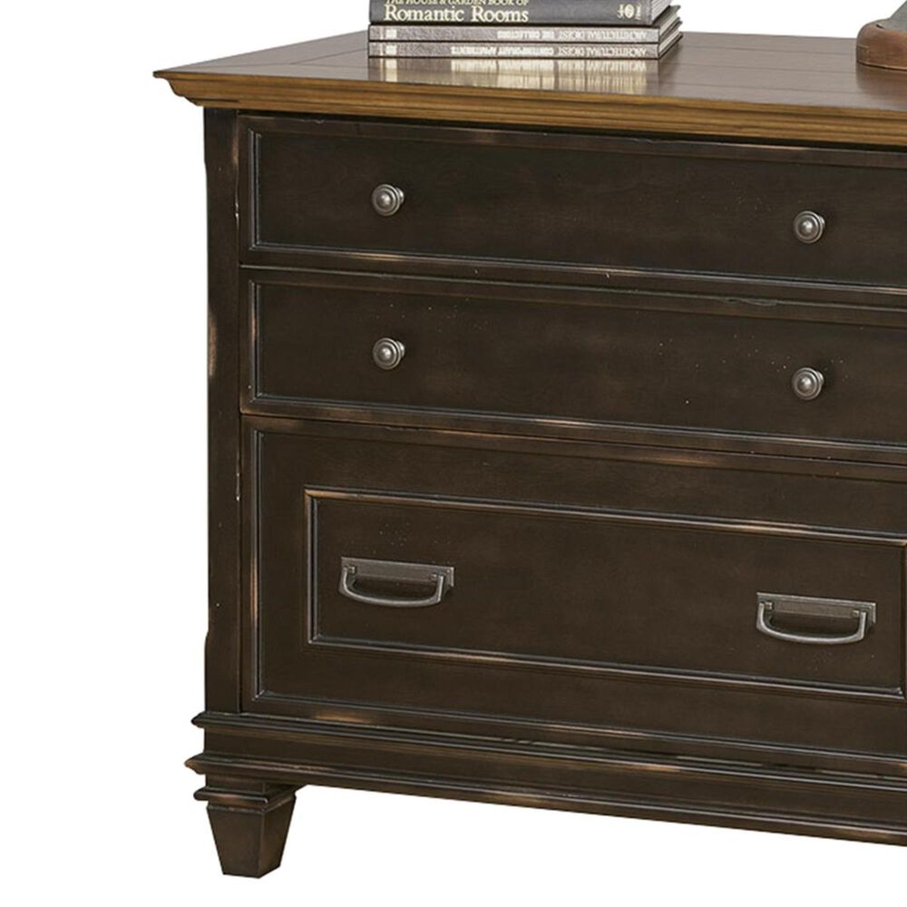 Wycliff Bay Hartford File Cabinet in Black and Oak, , large