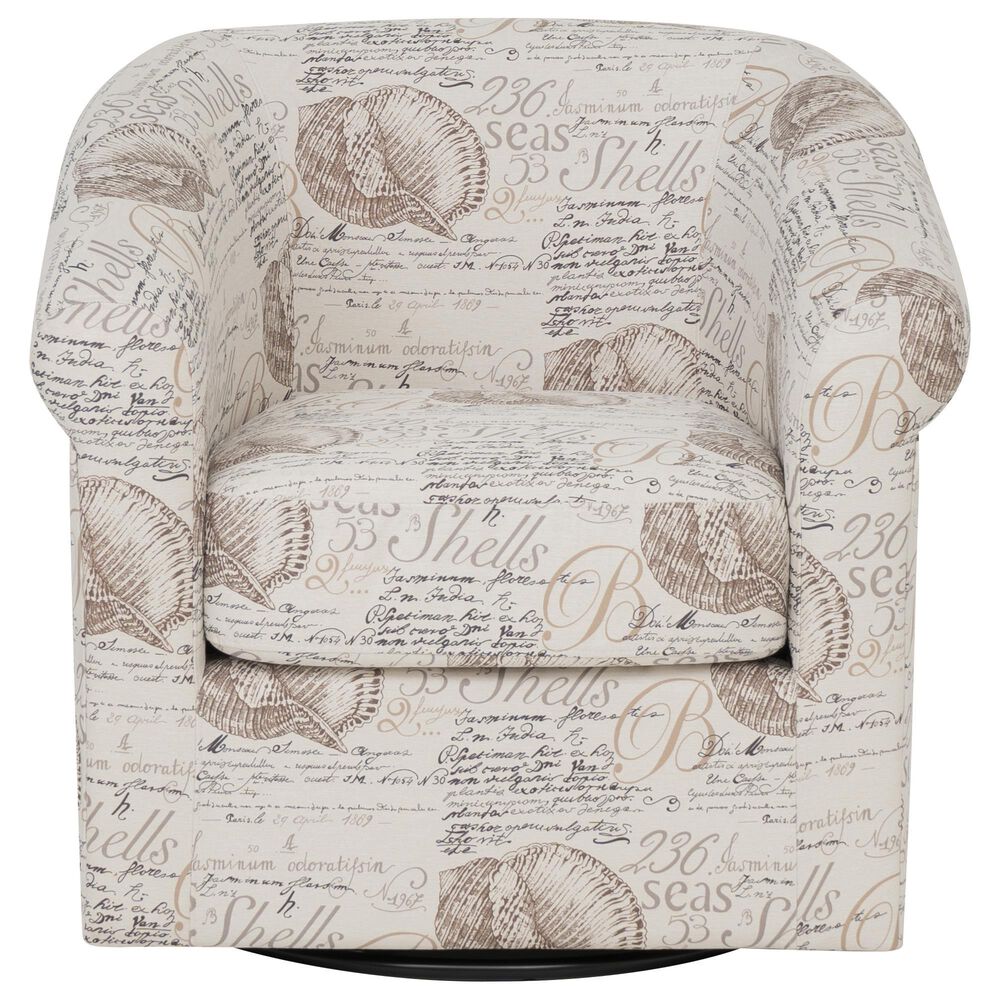 Linon Home Decor Bonnie Swivel Club Chair in Sea Swirl, , large