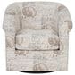 Linon Home Decor Bonnie Swivel Club Chair in Sea Swirl, , large