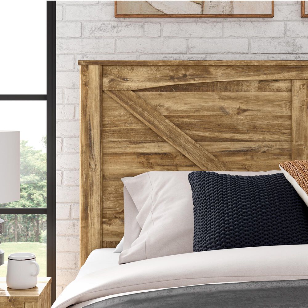 Ashley Maystonna King Crossbuck Panel Bed in Brown, , large