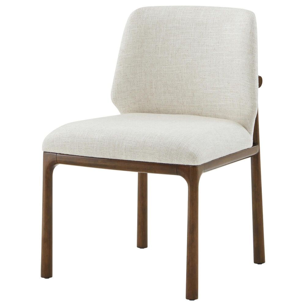 Theodore Alexander Kesden Side Chair with Halo Upholstered in Pyramid Brown, , large