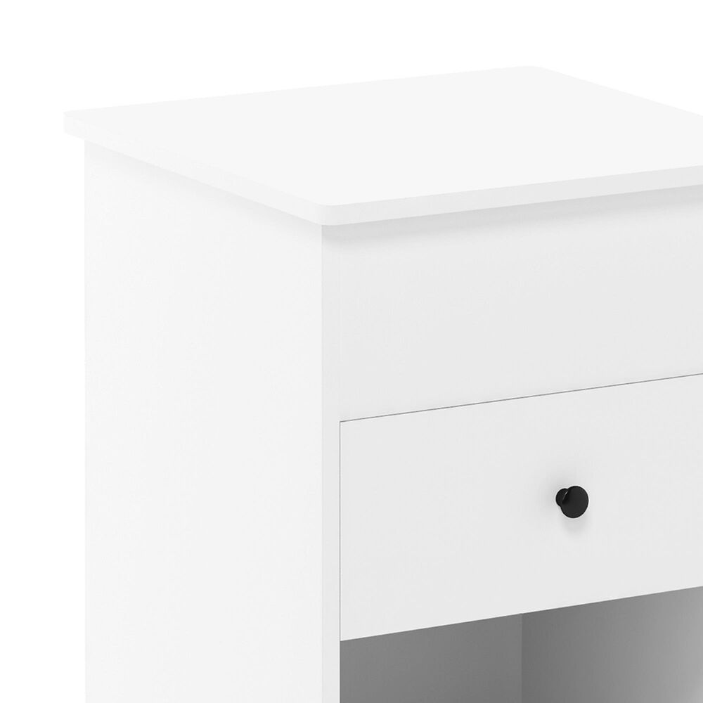 HOMLUX 1-Drawer Lift Top Nightstand in Solid White, , large
