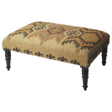 Butler Mountain Lodge Mesquite Jute Cocktail Ottoman, , large