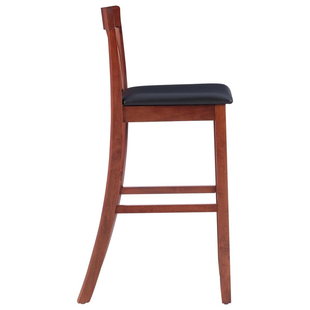 Linon Home Decor Torino Craftsman Bar Stool in Dark Cherry, , large
