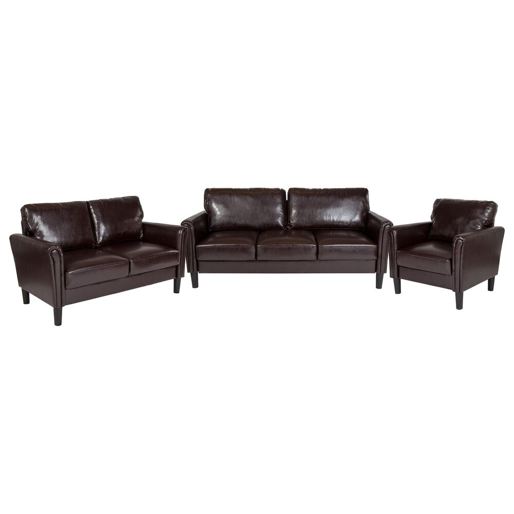 Flash Furniture Bari 3-Piece Living Room Set in Brown, , large