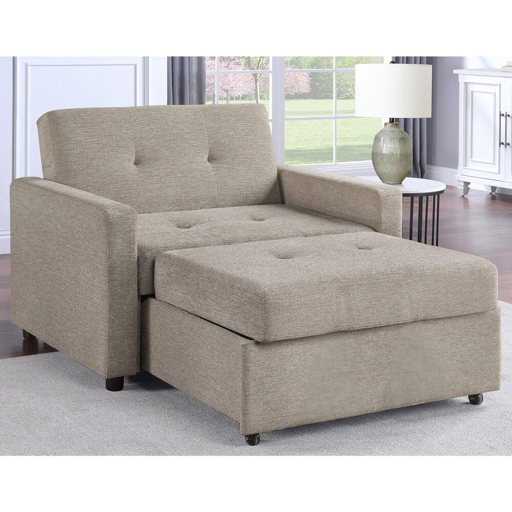 Steve Silver Convertible Sleeper Chair in Tan, , large