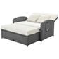 HOMLUX Wicker Rattan Double Chaise Lounge in White, , large