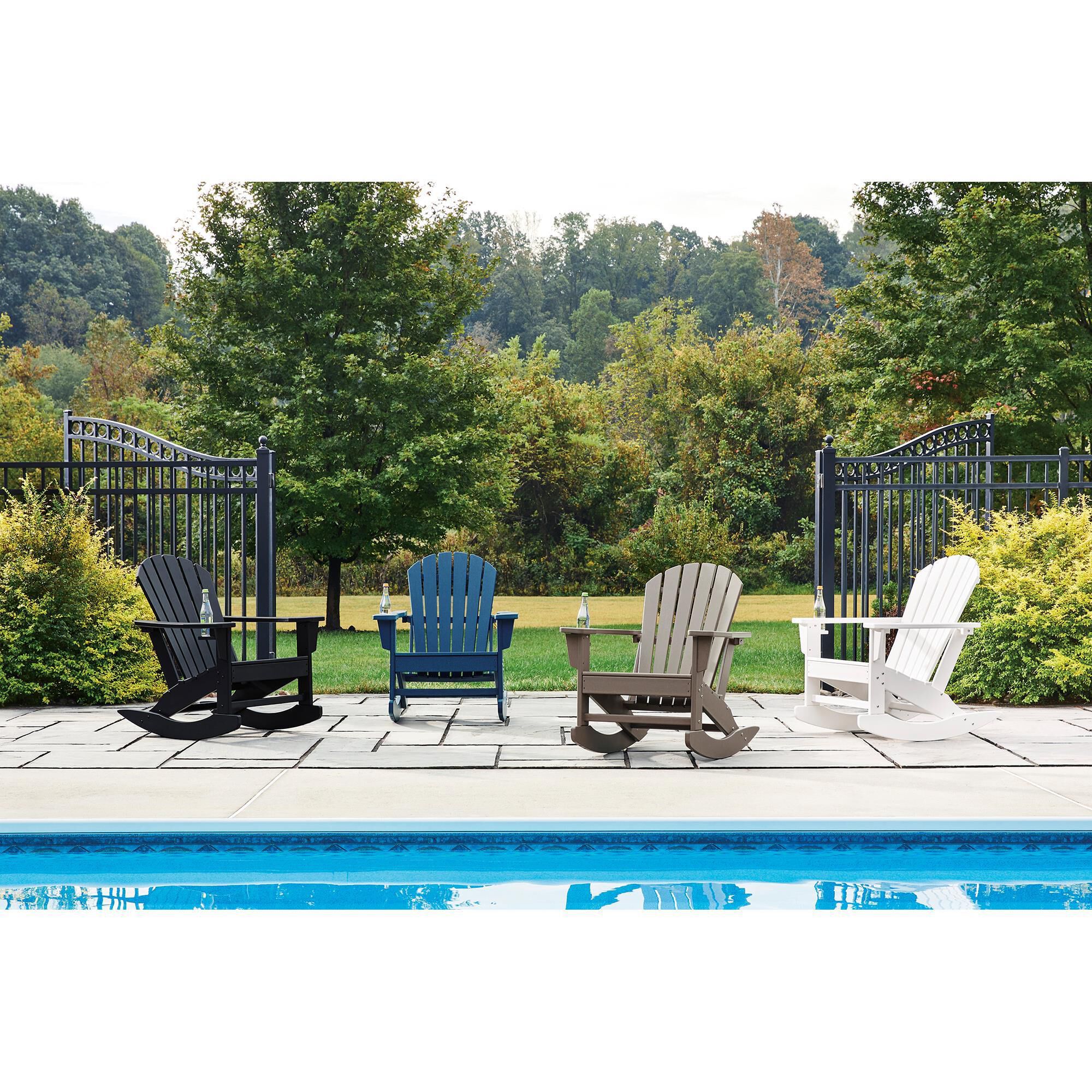 Ashley Sundown Shores Patio Rocker Chair in Blue