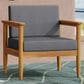 Hearth and Haven Gavin Outdoor Armchair with Cushions in Dark Gray, , large