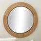 Maple and Jade 43" Round Fluted Wall Mirror Scalloped Edge in Brown, , large