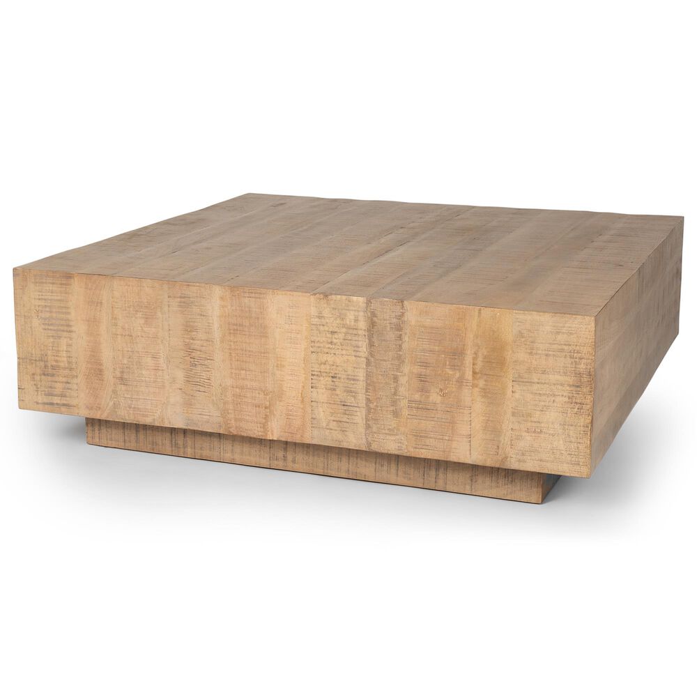 Mercana Furniture & Decor Hayden Square Coffee Table in Light Brown, , large