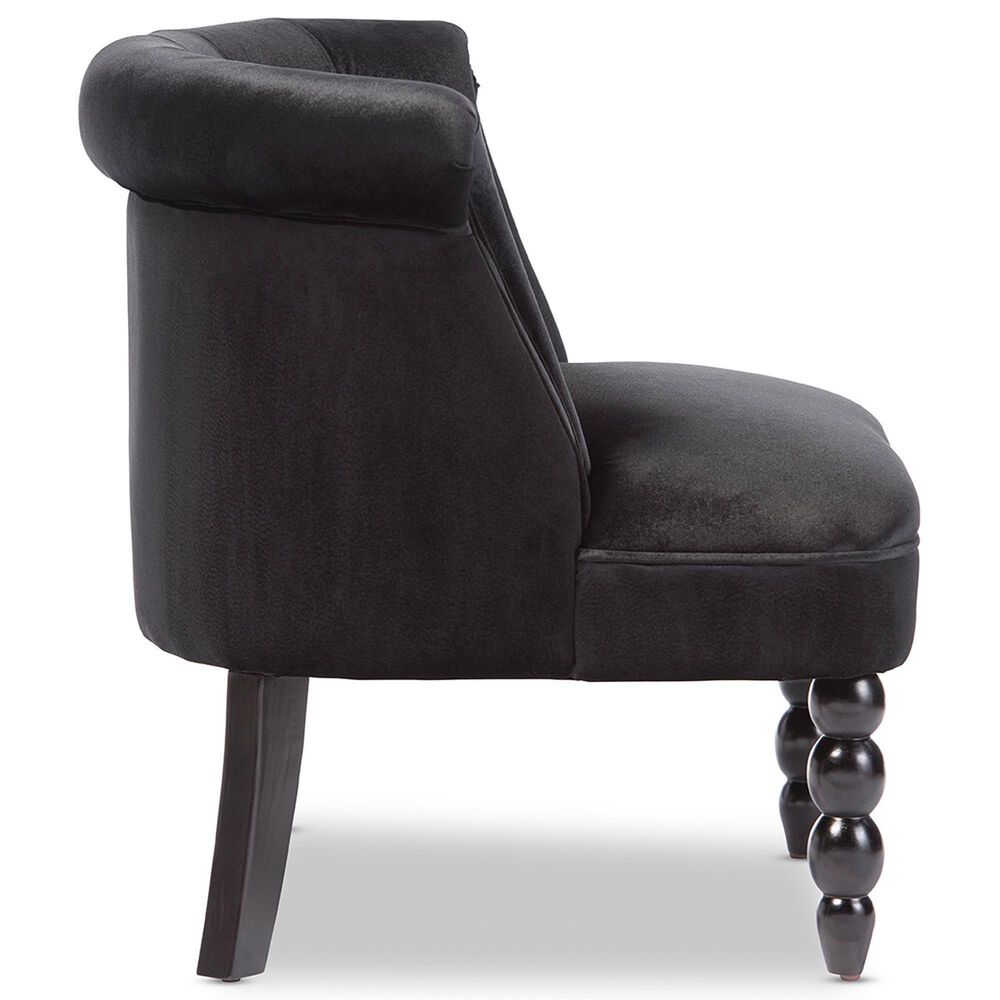 Baxton Studio Flax Accent Chair in Black, , large