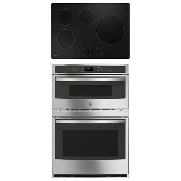 GE Profile 2-Piece Kitchen Package with Stainless Steel 30" Combination Double Wall Oven and Black Induction Cooktop, , large