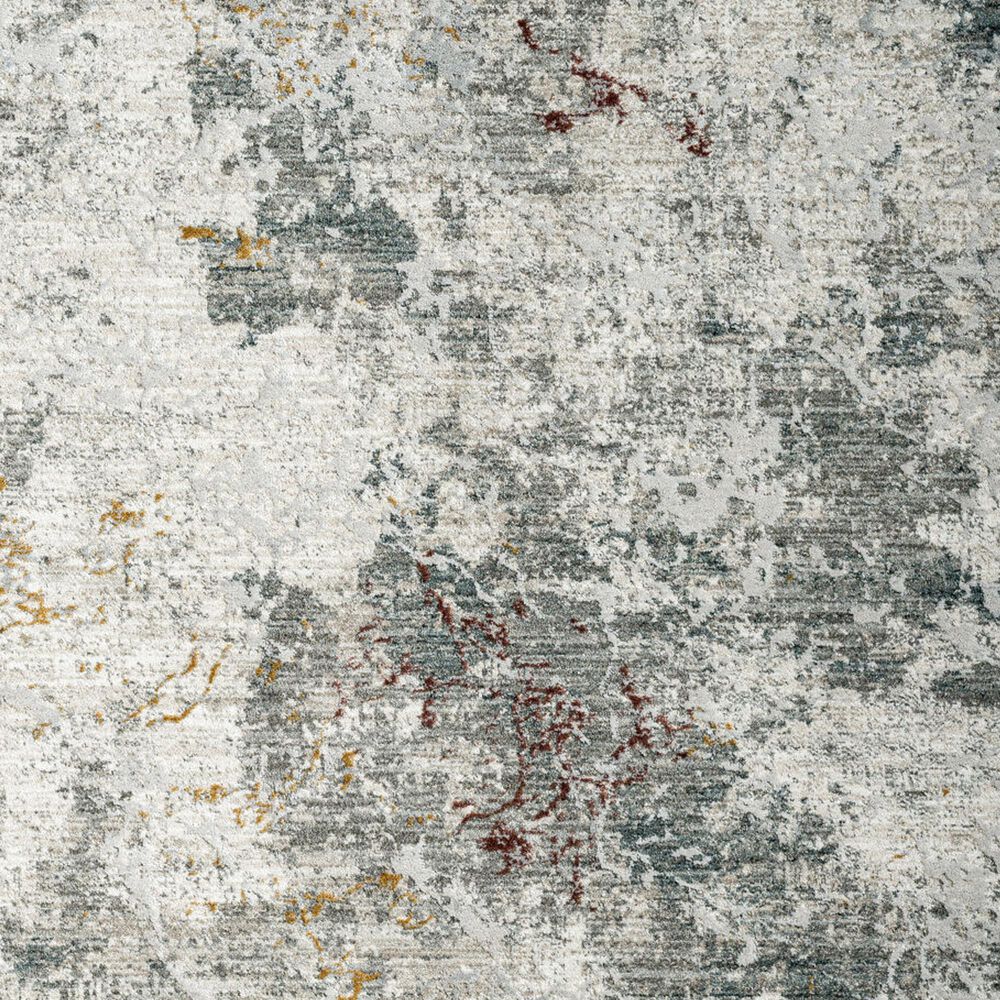 Surya Dresden White, Gray, Medium Gray, Light Slate, Rust and Mustard 2'7" x 7'3" Runner, , large