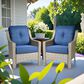 HOMLUX Outdoor Arm Chair in Navy Blue (Set of 2), , large