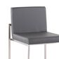 Lumisource Fuji Stackable Counter Stool with Grey Faux Leather Cushion in Brushed Stainless Steel (Set of 2), , large