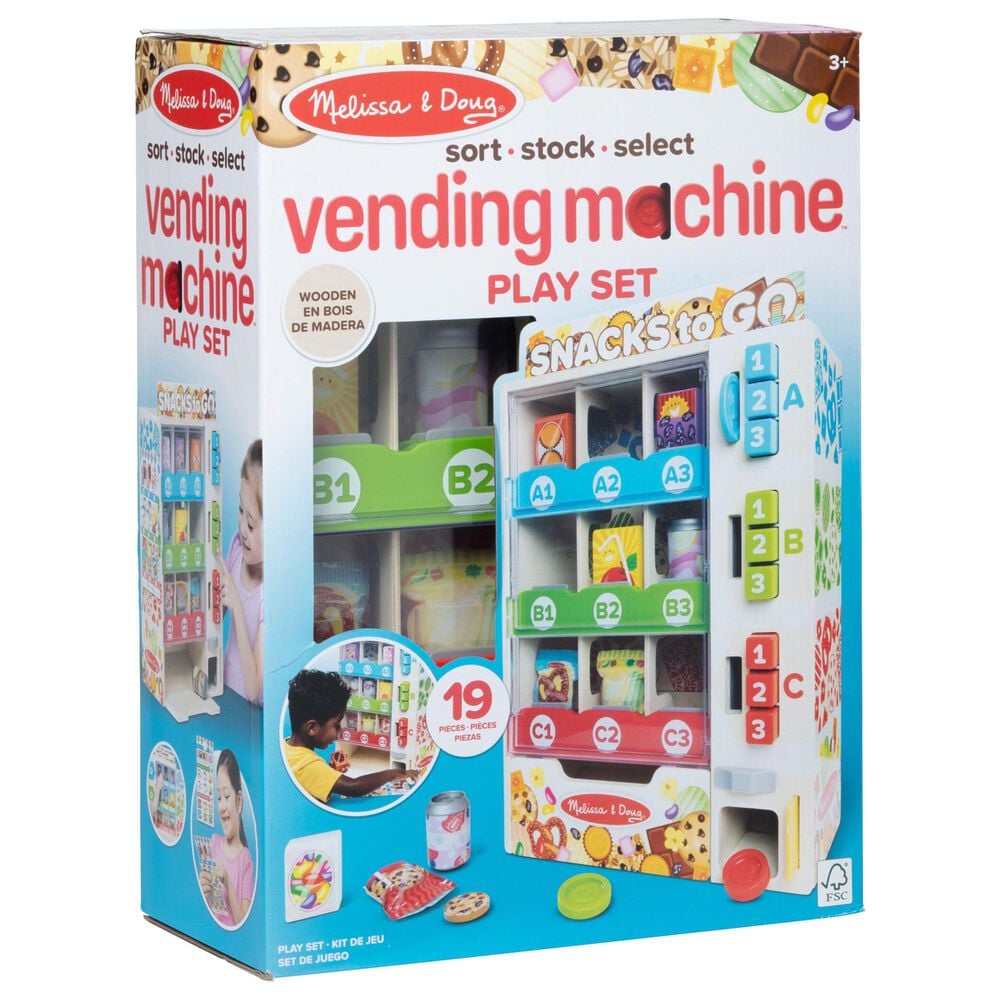 Melissa &amp; Doug Wooden Vending Machine Toy Set in Multicolor, , large