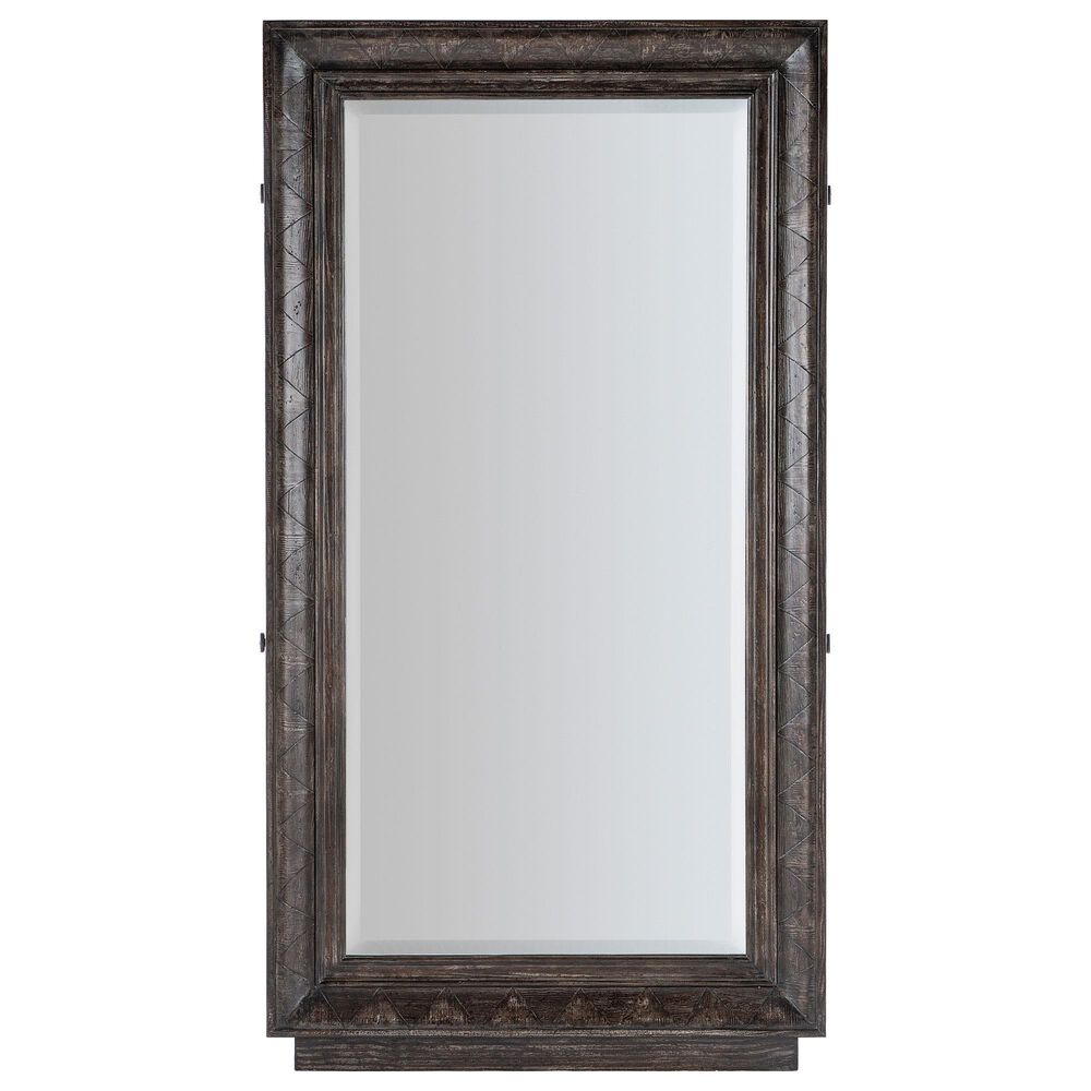 Hooker Furniture Traditions Floor Mirror with Hidden Jewelry Storage in Rich Brown and Grey, , large