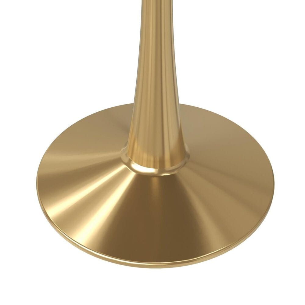 Leisuremod Leisuremod Bristol 31 round dining table Gold base with Black Sintered stone Top, , large