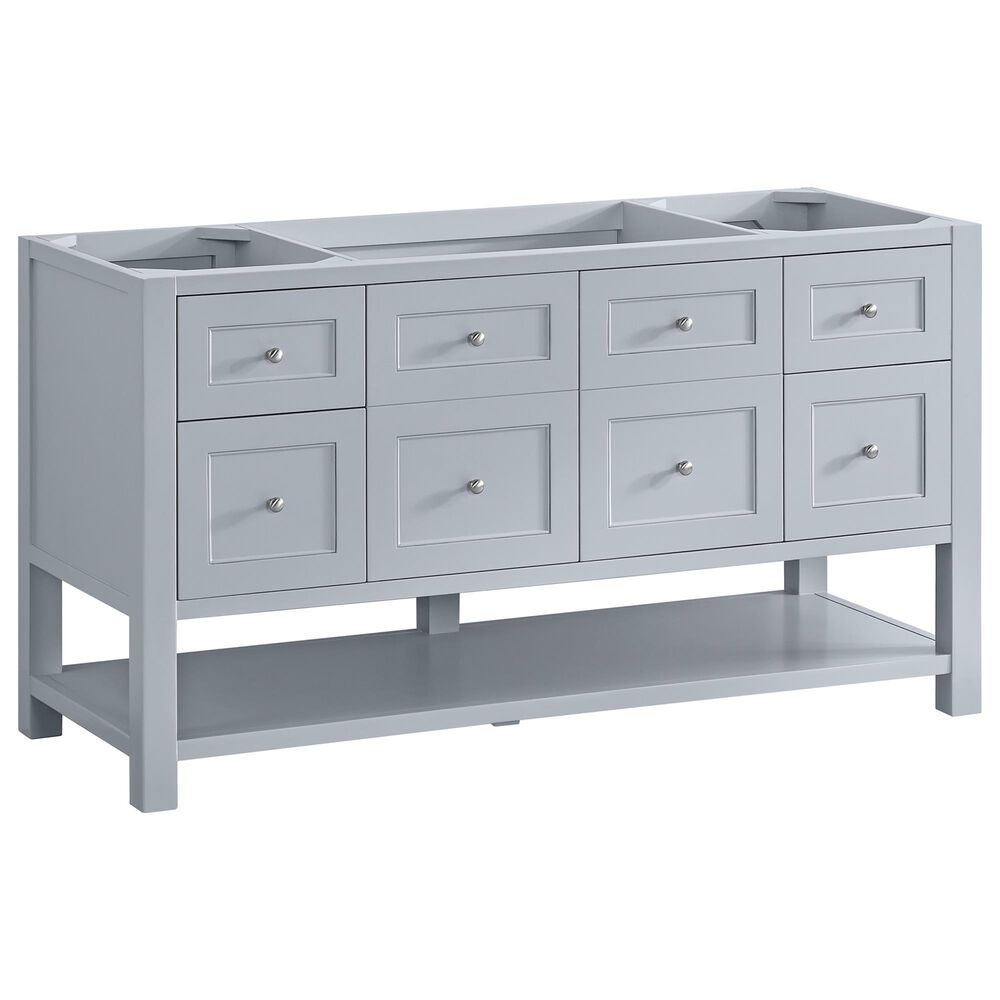 James Martin Vanities Breckenridge 60&quot; Single Bathroom Vanity in Serenity Blue with Single Hole 3 cm White Zeus Quartz Top and Rectangular Sink, , large