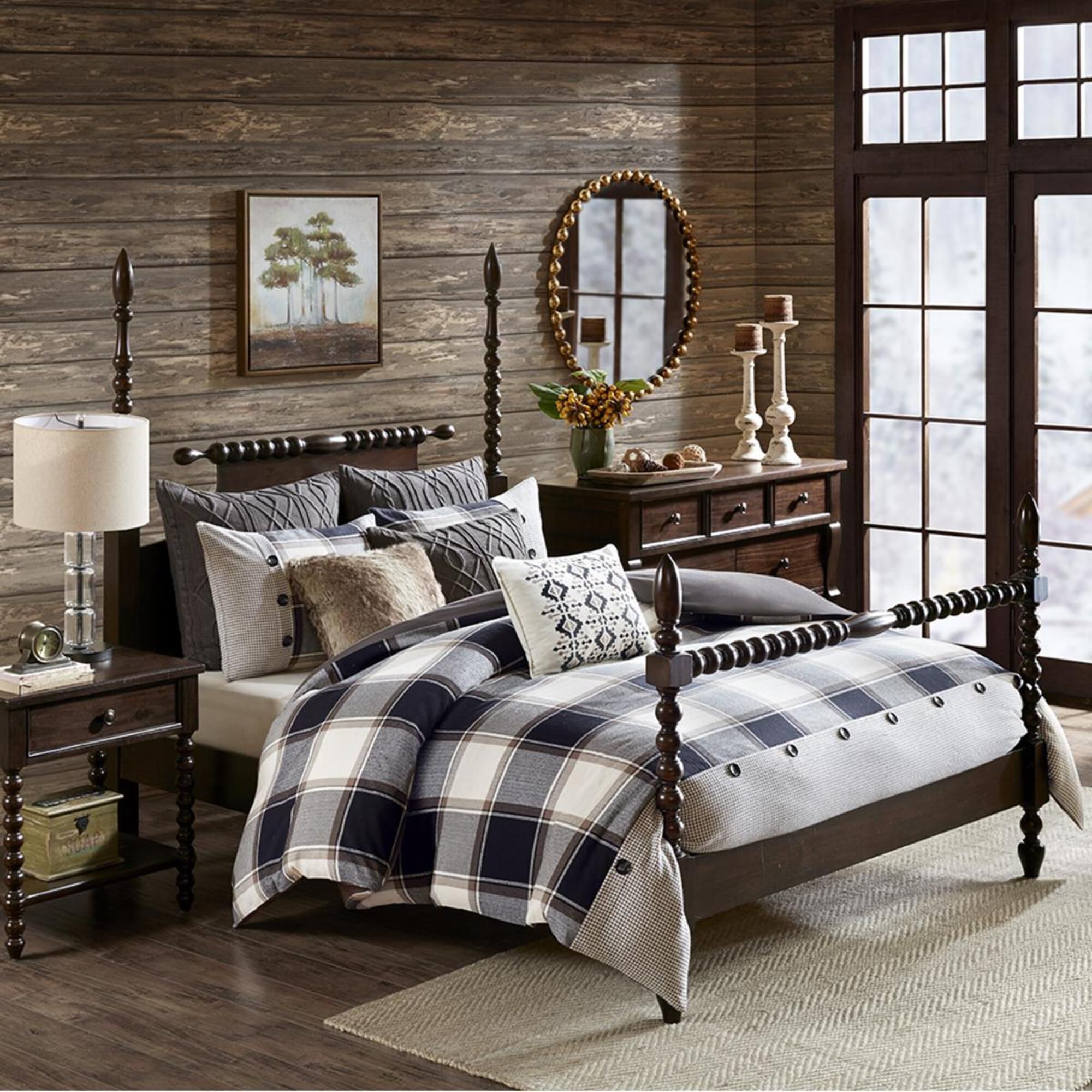Goldstar Bedding Urban Cabin 8 Piece Queen Comforter Set in Brown